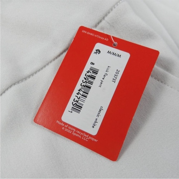 SPANX On-The-Go Kick Flare Pull-on PANTS Size M Tall White Stretch NWT - Picture 5 of 8